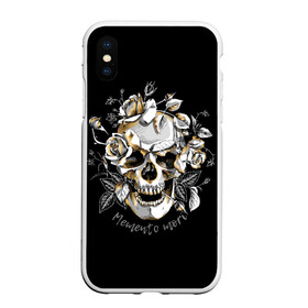 Чехол для iPhone XS Max матовый с принтом Memento mori в городе Новоалтайск, Силикон | Область печати: задняя сторона чехла, без боковых панелей | blac | death | drawing | flowers | graphics | head | ornament | patterns | remember | roses | skeleton | skull | symbol | голова | графика | надпись | орнамент | помни | рисунок | розы | символ | скелет | текст | узоры | фон | цветы | череп | чер