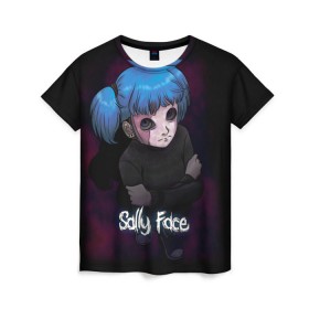 Женская футболка 3D с принтом Sally Face (17) в городе Новоалтайск, 100% полиэфир ( синтетическое хлопкоподобное полотно) | прямой крой, круглый вырез горловины, длина до линии бедер | face | fisher | larry johnson | mask | sally | sally face | sally fisher | демоны | духи | маска | призраки | салли | салли фейс | салли фишер | фейс