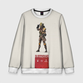 Детский свитшот 3D с принтом Apex Legends bloodhound в городе Новоалтайск, 100% полиэстер | свободная посадка, прямой крой, мягкая тканевая резинка на рукавах и понизу свитшота | Тематика изображения на принте: apex | apex legends | fortnite | pubg | апекс | апекс легендс | пубг | фортнайт