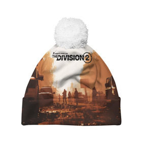 Шапка 3D c помпоном с принтом Tom Clancys The Division в городе Новоалтайск, 100% полиэстер | универсальный размер, печать по всей поверхности изделия | division | the division | the division 2 | tom clancys the division 2 | агенты | бандиты | белый дом | вашингтон | война | разруха | солдаты | турель