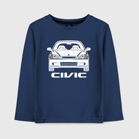 Детский лонгслив хлопок с принтом Honda Civic EK 6 поколение в городе Новоалтайск, 100% хлопок | круглый вырез горловины, полуприлегающий силуэт, длина до линии бедер | civic ek | ek 6 поколение | honda | honda civic | honda civic ek 6 поколение
