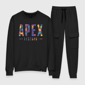 Женский костюм хлопок с принтом Acid Legends в городе Новоалтайск, 100% хлопок | на свитшоте круглая горловина, мягкая резинка по низу. Брюки заужены к низу, на них два вида карманов: два 