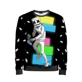 Детский свитшот 3D с принтом Marshmello в городе Новоалтайск, 100% полиэстер | свободная посадка, прямой крой, мягкая тканевая резинка на рукавах и понизу свитшота | dj | electro | electronic | marshmello | mask | music | зефир | маршмелоу | музыка