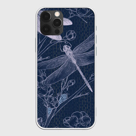 Чехол для iPhone 12 Pro Max с принтом Стрекоза в городе Новоалтайск, Силикон |  | botanical | floral | flower | pattern | spring | весна | орнамент | растение | растения | растительный | стрекоза | узор