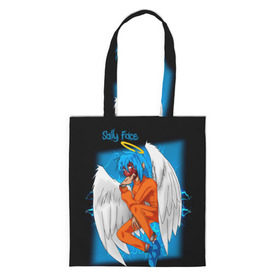 Сумка 3D повседневная с принтом Sally Face Angel в городе Новоалтайск, 100% полиэстер | Плотность: 200 г/м2; Размер: 34×35 см; Высота лямок: 30 см | cтикер | game | larry | logo | mask | new | sally face | sf | ангел | без маски | гизмо | девид | девочка | игра | казнь | компьютер | лари | ларри | логотип | мальчик | маска | молнии | мрачная | на лице | надпись | пых