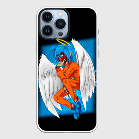 Чехол для iPhone 13 Pro Max с принтом Sally Face Angel в городе Новоалтайск,  |  | Тематика изображения на принте: cтикер | game | larry | logo | mask | new | sally face | sf | ангел | без маски | гизмо | девид | девочка | игра | казнь | компьютер | лари | ларри | логотип | мальчик | маска | молнии | мрачная | на лице | надпись | пых