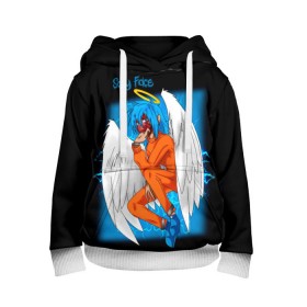 Детская толстовка 3D с принтом Sally Face Angel в городе Новоалтайск, 100% полиэстер | двухслойный капюшон со шнурком для регулировки, мягкие манжеты на рукавах и по низу толстовки, спереди карман-кенгуру с мягким внутренним слоем | cтикер | game | larry | logo | mask | new | sally face | sf | ангел | без маски | гизмо | девид | девочка | игра | казнь | компьютер | лари | ларри | логотип | мальчик | маска | молнии | мрачная | на лице | надпись | пых