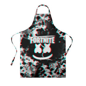 Фартук 3D с принтом FORTNITE & MARSHMELLO. в городе Новоалтайск, 100% полиэстер | общий размер — 65 х 85 см, ширина нагрудника — 26 см, горловина — 53 см, длина завязок — 54 см, общий обхват в поясе — 173 см. Принт на завязках и на горловине наносится с двух сторон, на основной части фартука — только с внешней стороны | black white | fortnite | fortnite 2 | fortnite x | marshmello | ninja | ninja hyper streamer | ninja streamer | streamer | tyler blevins | дизайн | игра | маршмелло | ниндзя | разрушение | стиль | улыбка | фортнайт | фортнайт 2 