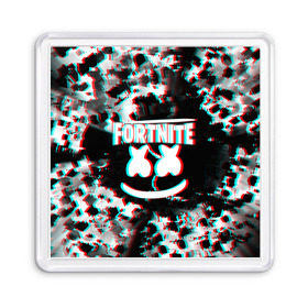 Магнит 55*55 с принтом Fortnite Marshmello (Glitch). в городе Новоалтайск, Пластик | Размер: 65*65 мм; Размер печати: 55*55 мм | black white | fortnite | fortnite 2 | fortnite x | marshmello | ninja | ninja hyper streamer | ninja streamer | streamer | tyler blevins | дизайн | игра | маршмелло | ниндзя | разрушение | стиль | улыбка | фортнайт | фортнайт 2 