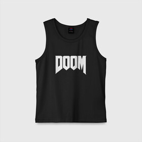 Детская майка хлопок с принтом DOOM | ДУМ ЛОГО в городе Новоалтайск,  |  | devil | doom | hell | mark of the doom slayer | slayer | ад | гарнил | дум | знаки | иероглифы | компьютерные игры 2019 | преисподняя | символ | солдат