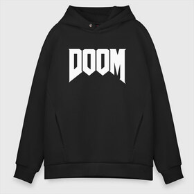 Мужское худи Oversize хлопок с принтом DOOM в городе Новоалтайск, френч-терри — 70% хлопок, 30% полиэстер. Мягкий теплый начес внутри —100% хлопок | боковые карманы, эластичные манжеты и нижняя кромка, капюшон на магнитной кнопке | devil | doom | hell | mark of the doom slayer | slayer | ад | гарнил | дум | знаки | иероглифы | компьютерные игры 2019 | преисподняя | символ | солдат