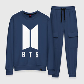 Женский костюм хлопок с принтом BTS V в городе Новоалтайск, 100% хлопок | на свитшоте круглая горловина, мягкая резинка по низу. Брюки заужены к низу, на них два вида карманов: два 