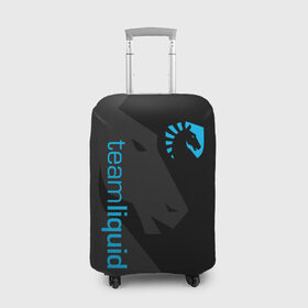 Чехол для чемодана 3D с принтом TEAM LIQUID в городе Новоалтайск, 86% полиэфир, 14% спандекс | двустороннее нанесение принта, прорези для ручек и колес | 2019 | blue | cybersport | esport | liquid | logo | pro league | team | team liquid | киберспорт | логотип | тим ликвид | фирменные цвета