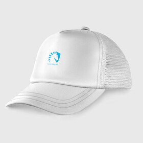 Детская кепка тракер с принтом TEAM LIQUID в городе Новоалтайск, Козырек - 100% хлопок. Кепка - 100% полиэстер, Задняя часть - сетка | универсальный размер, пластиковая застёжка | Тематика изображения на принте: 2019 | blue | cybersport | esport | liquid | logo | pro league | team | team liquid | киберспорт | логотип | тим ликвид | фирменные цвета