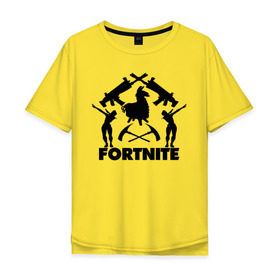 Мужская футболка хлопок Oversize с принтом Fortnite в городе Новоалтайск, 100% хлопок | свободный крой, круглый ворот, “спинка” длиннее передней части | floss | fortnite | game | gamer | llama | logo | игры | лама | логотип | флосс | фортнайт