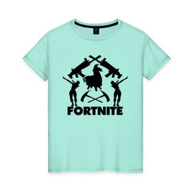 Женская футболка хлопок с принтом Fortnite в городе Новоалтайск, 100% хлопок | прямой крой, круглый вырез горловины, длина до линии бедер, слегка спущенное плечо | floss | fortnite | game | gamer | llama | logo | игры | лама | логотип | флосс | фортнайт