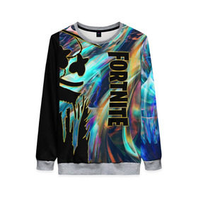 Женский свитшот 3D с принтом Fortnite & Marshmello. в городе Новоалтайск, 100% полиэстер с мягким внутренним слоем | круглый вырез горловины, мягкая резинка на манжетах и поясе, свободная посадка по фигуре | fortnite | fortnite 2 | fortnite x | geometry | marshmello | ninja | ninja hyper streamer | ninja streamer | streamer | texture | tyl | абстракция | геометрия | дизайн | игра | маршмелло | ниндзя | силуэт | стиль | текстура | ул