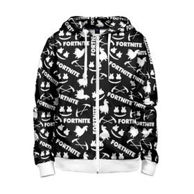 Детская толстовка 3D на молнии с принтом Fortnite - Marshmello в городе Новоалтайск, 100% полиэстер |  манжеты и пояс оформлены широкой мягкой резинкой, двухслойный капюшон со шнурком для регулировки, спереди карманы и застежка-молния
 | christopher comstock | dj | fortnite | game | gamer | marshmello | music | диджей | игры | клубная музыка | клубняк | крис комсток | лого | логотип | маршмэллоу | музыка | фортнайт
