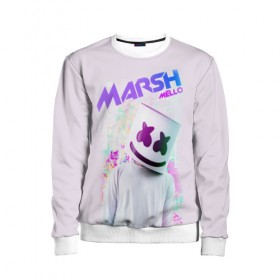 Детский свитшот 3D с принтом Marshmello в городе Новоалтайск, 100% полиэстер | свободная посадка, прямой крой, мягкая тканевая резинка на рукавах и понизу свитшота | marshmello | диджей | клуб | клубная музыка | маршмеллоу | маршмэлло | маршмэллоу | музыка | электронная