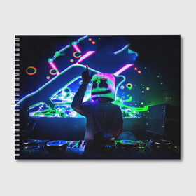 Альбом для рисования с принтом Marshmello в городе Новоалтайск, 100% бумага
 | матовая бумага, плотность 200 мг. | Тематика изображения на принте: marshmello | диджей | клуб | клубная музыка | маршмеллоу | маршмэлло | маршмэллоу | музыка | электронная