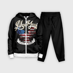Детский костюм 3D с принтом New York, state of mind в городе Новоалтайск,  |  | background | best | black | cool | drawing | eagle | flag | graphics | inscription | new york | ribbon | state of mind | text | usa | wings | графика | крутой | крылья | лента | лучший | надпись | нью йорк | орел | рисунок | состояние души | сша | текст |