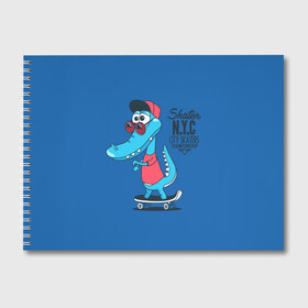 Альбом для рисования с принтом Skate NYC в городе Новоалтайск, 100% бумага
 | матовая бумага, плотность 200 мг. | freestyle | n | skateboard | бейсболка | город | графика | движение | дикий | доска | животное | колёса | красный | крокодил | крутой | надпись | нью йорк | очки | рисунок | ролики | сила | синий | скейтборд | спорт