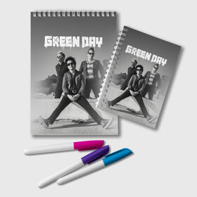 Блокнот с принтом Green Day в городе Новоалтайск, 100% бумага | 48 листов, плотность листов — 60 г/м2, плотность картонной обложки — 250 г/м2. Листы скреплены удобной пружинной спиралью. Цвет линий — светло-серый
 | Тематика изображения на принте: green day | greenday | punk | rock | грин дэй | группы | музыка | панк | рок