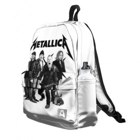 Рюкзак 3D с принтом Metallica в городе Новоалтайск, 100% полиэстер | лямки с регулируемой длиной, сверху петелька, чтобы рюкзак можно было повесить на вешалку. Основное отделение закрывается на молнию, как и внешний карман. Внутри два дополнительных кармана, один из которых закрывается на молнию. По бокам два дополнительных кармашка | heavy metal | metal | metallica | группы | метал | металлика | музыка | рок | трэш метал | хєви метал