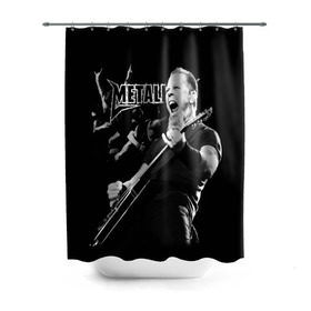 Штора 3D для ванной с принтом Metallica в городе Новоалтайск, 100% полиэстер | плотность материала — 100 г/м2. Стандартный размер — 146 см х 180 см. По верхнему краю — пластиковые люверсы для креплений. В комплекте 10 пластиковых колец | heavy metal | metal | metallica | группы | метал | металлика | музыка | рок | трэш метал | хєви метал