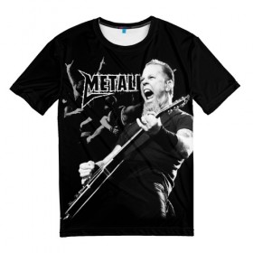 Мужская футболка 3D с принтом Metallica в городе Новоалтайск, 100% полиэфир | прямой крой, круглый вырез горловины, длина до линии бедер | heavy metal | metal | metallica | группы | метал | металлика | музыка | рок | трэш метал | хєви метал