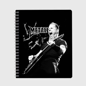 Тетрадь с принтом Metallica в городе Новоалтайск, 100% бумага | 48 листов, плотность листов — 60 г/м2, плотность картонной обложки — 250 г/м2. Листы скреплены сбоку удобной пружинной спиралью. Уголки страниц и обложки скругленные. Цвет линий — светло-серый
 | heavy metal | metal | metallica | группы | метал | металлика | музыка | рок | трэш метал | хєви метал