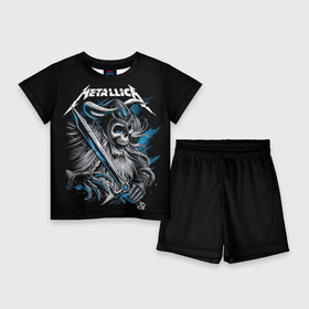 Детский костюм с шортами 3D с принтом Metallica в городе Новоалтайск,  |  | Тематика изображения на принте: heavy metal | metal | metallica | группы | метал | металлика | музыка | рок | трэш метал | хєви метал