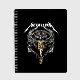 Тетрадь с принтом Metallica в городе Новоалтайск, 100% бумага | 48 листов, плотность листов — 60 г/м2, плотность картонной обложки — 250 г/м2. Листы скреплены сбоку удобной пружинной спиралью. Уголки страниц и обложки скругленные. Цвет линий — светло-серый
 | heavy metal | metal | metallica | группы | метал | металлика | музыка | рок | трэш метал | хєви метал