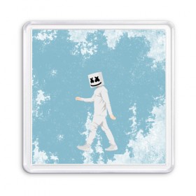 Магнит 55*55 с принтом Marshmello в городе Новоалтайск, Пластик | Размер: 65*65 мм; Размер печати: 55*55 мм | Тематика изображения на принте: christopher | comstock | dj | dotcom | friends | marshmallow | marshmello | usa | диджей | друзья | комсток | крис | маршмэллоу | продюсер | сша