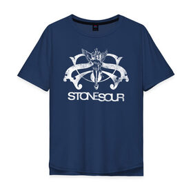 Мужская футболка хлопок Oversize с принтом Stone Sour в городе Новоалтайск, 100% хлопок | свободный крой, круглый ворот, “спинка” длиннее передней части | metal | rock | slipknot | stone sour | альтернатива | группы | кори тейлор | метал | музыка | ню метал | рок