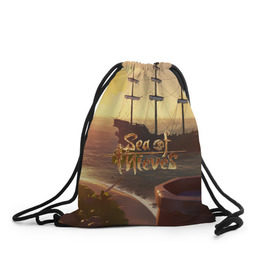 Рюкзак-мешок 3D с принтом Sea of Thieves в городе Новоалтайск, 100% полиэстер | плотность ткани — 200 г/м2, размер — 35 х 45 см; лямки — толстые шнурки, застежка на шнуровке, без карманов и подкладки | blade | captain | game | hat | ken | pirate | sea of thieves | snake | sword | tatoo | woman | игры | пираты