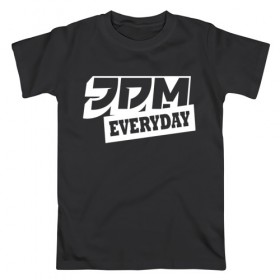 Мужская футболка хлопок с принтом JDM EVERYDAY в городе Новоалтайск, 100% хлопок | прямой крой, круглый вырез горловины, длина до линии бедер, слегка спущенное плечо. | jdm | jdm каждый день | jdmeveryday
