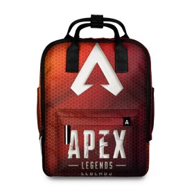 Женский рюкзак 3D с принтом APEX LEGENDS в городе Новоалтайск, 100% полиэстер | лямки с регулируемой длиной, сверху ручки, чтобы рюкзак нести как сумку. Основное отделение закрывается на молнию, как и внешний карман. Внутри два дополнительных кармана, один из которых закрывается на молнию. По бокам два дополнительных кармашка, куда поместится маленькая бутылочка
 | apex | apex legends | апекс | апекс легенд | апекс легендс | бой | игра | компьютерная игра | королевская битва | лучшее | онлайн игра | популярное | текстура | хит | шутер