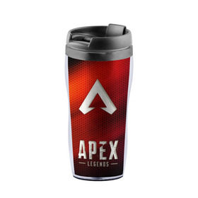 Термокружка-непроливайка с принтом APEX LEGENDS в городе Новоалтайск, внутренняя часть — пищевой пластик, наружная часть — прозрачный пластик, между ними — полиграфическая вставка с рисунком | объем — 350 мл, герметичная крышка | apex | apex legends | апекс | апекс легенд | апекс легендс | бой | игра | компьютерная игра | королевская битва | лучшее | онлайн игра | популярное | текстура | хит | шутер