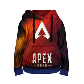 Детская толстовка 3D с принтом APEX LEGENDS в городе Новоалтайск, 100% полиэстер | двухслойный капюшон со шнурком для регулировки, мягкие манжеты на рукавах и по низу толстовки, спереди карман-кенгуру с мягким внутренним слоем | Тематика изображения на принте: apex | apex legends | апекс | апекс легенд | апекс легендс | бой | игра | компьютерная игра | королевская битва | лучшее | онлайн игра | популярное | текстура | хит | шутер