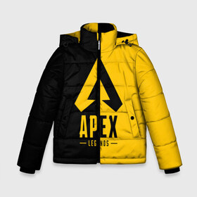 Зимняя куртка для мальчиков 3D с принтом APEX LEGENDS YELLOW в городе Новоалтайск, ткань верха — 100% полиэстер; подклад — 100% полиэстер, утеплитель — 100% полиэстер | длина ниже бедра, удлиненная спинка, воротник стойка и отстегивающийся капюшон. Есть боковые карманы с листочкой на кнопках, утяжки по низу изделия и внутренний карман на молнии. 

Предусмотрены светоотражающий принт на спинке, радужный светоотражающий элемент на пуллере молнии и на резинке для утяжки | apex | legend | legends | titanfall | апекс | арех | бангалор | бладхаунд | верхушки | гибралтар | каустик | лайфлайн | легенда | легенды | ледженд | леджендс | мираж | орех | рэйф | титанфол