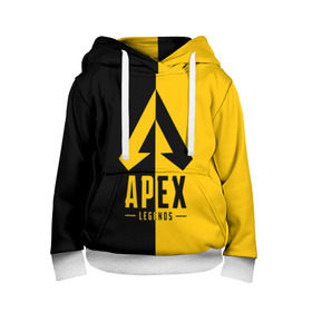 Детская толстовка 3D с принтом APEX LEGENDS YELLOW в городе Новоалтайск, 100% полиэстер | двухслойный капюшон со шнурком для регулировки, мягкие манжеты на рукавах и по низу толстовки, спереди карман-кенгуру с мягким внутренним слоем | apex | legend | legends | titanfall | апекс | арех | бангалор | бладхаунд | верхушки | гибралтар | каустик | лайфлайн | легенда | легенды | ледженд | леджендс | мираж | орех | рэйф | титанфол