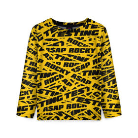 Детский лонгслив 3D с принтом ASAP ROCKY в городе Новоалтайск, 100% полиэстер | длинные рукава, круглый вырез горловины, полуприлегающий силуэт
 | america | asap | asap rocky | black rap | music | rap | raper | testing | usa | америка | асап | асап роки | зарубежная музыка | музыка | музыкант | реп | репер | сша | тестин | черный реп