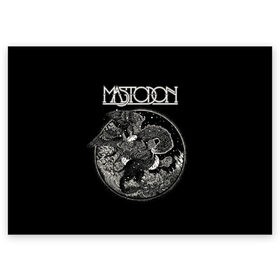 Поздравительная открытка с принтом Mastodon в городе Новоалтайск, 100% бумага | плотность бумаги 280 г/м2, матовая, на обратной стороне линовка и место для марки
 | leviathan | mastodon | metal | sludge metal | stoner | грув метал | группы | мастодон | метал | музыка | рок