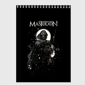 Скетчбук с принтом Mastodon в городе Новоалтайск, 100% бумага
 | 48 листов, плотность листов — 100 г/м2, плотность картонной обложки — 250 г/м2. Листы скреплены сверху удобной пружинной спиралью | leviathan | mastodon | metal | sludge metal | stoner | грув метал | группы | мастодон | метал | музыка | рок
