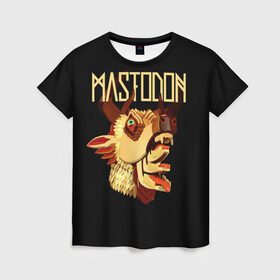 Женская футболка 3D с принтом Mastodon в городе Новоалтайск, 100% полиэфир ( синтетическое хлопкоподобное полотно) | прямой крой, круглый вырез горловины, длина до линии бедер | leviathan | mastodon | metal | sludge metal | stoner | грув метал | группы | мастодон | метал | музыка | рок