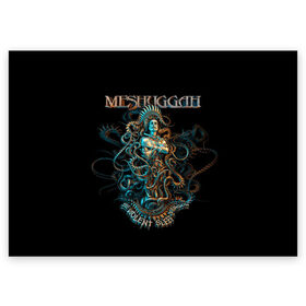 Поздравительная открытка с принтом Meshuggah в городе Новоалтайск, 100% бумага | плотность бумаги 280 г/м2, матовая, на обратной стороне линовка и место для марки
 | djent | jens kidman | meshuggah | metal | грув метал | группы | метал | мешуга | музыка | рок