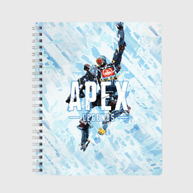 Тетрадь с принтом APEX LEGENDS - Pathfinder в городе Новоалтайск, 100% бумага | 48 листов, плотность листов — 60 г/м2, плотность картонной обложки — 250 г/м2. Листы скреплены сбоку удобной пружинной спиралью. Уголки страниц и обложки скругленные. Цвет линий — светло-серый
 | apex | apexlegends | battle | fall | legends | pathfinde | royale | titan | titanfall | апекс | битва | игра | игры | королевская | легенд | легендс | легенды | лого | меха | мехи | роботы | символ | титанфол | шутер