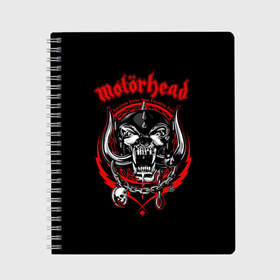 Тетрадь с принтом Motorhead в городе Новоалтайск, 100% бумага | 48 листов, плотность листов — 60 г/м2, плотность картонной обложки — 250 г/м2. Листы скреплены сбоку удобной пружинной спиралью. Уголки страниц и обложки скругленные. Цвет линий — светло-серый
 | motorhead | группы | лемми килмистер | метал | музыка | рок | хард рок | хеви метал