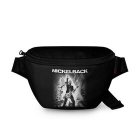 Поясная сумка 3D с принтом Nickelback в городе Новоалтайск, 100% полиэстер | плотная ткань, ремень с регулируемой длиной, внутри несколько карманов для мелочей, основное отделение и карман с обратной стороны сумки застегиваются на молнию | dark horse | feed the machine | nickelback | no fixed adress | группы | метал | музыка | никлбэк | рок | хард рок | чед крюгер